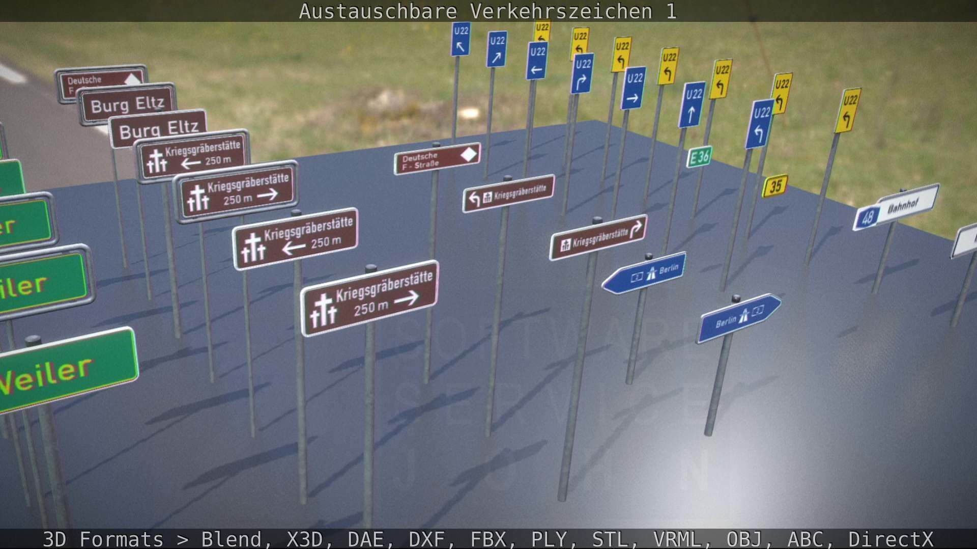 Austauschbare Verkerszeichen Low-poly 3D model_56