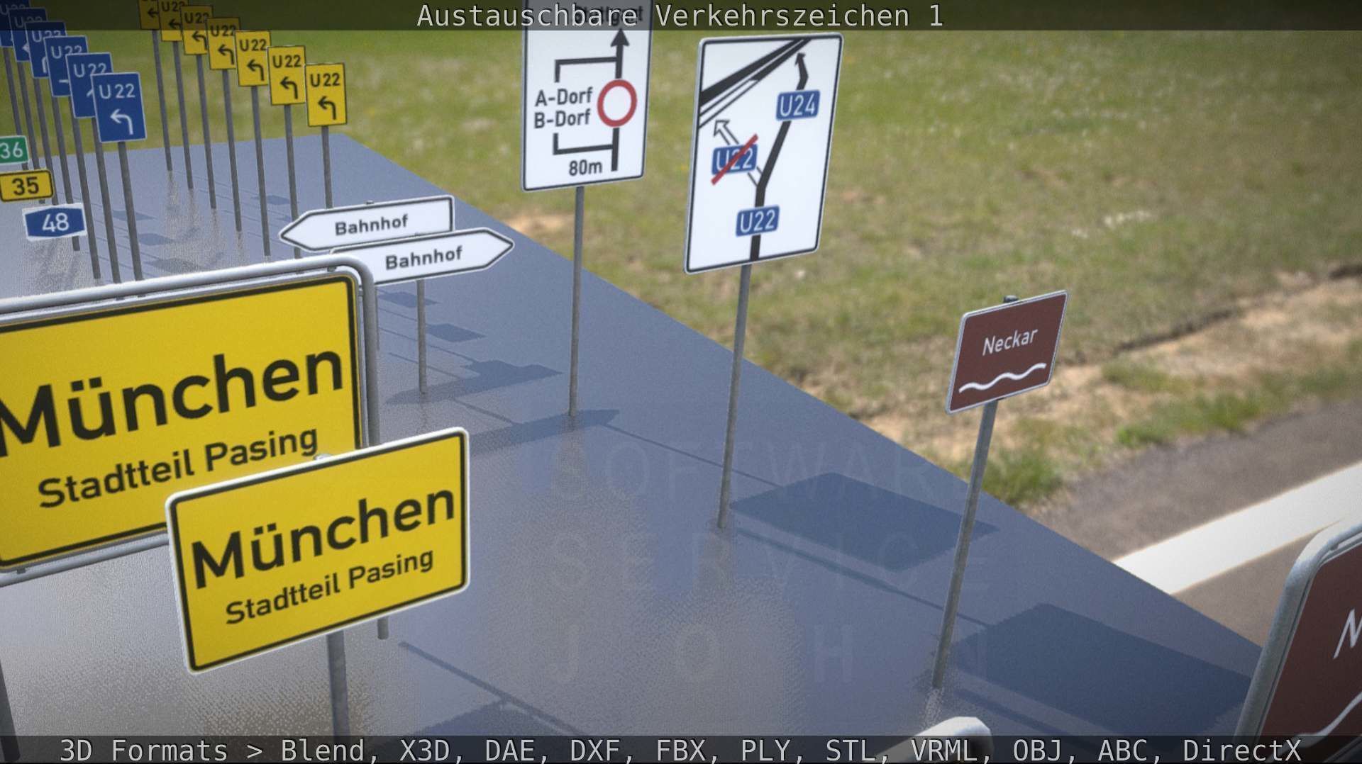 Austauschbare Verkerszeichen Low-poly 3D model_49