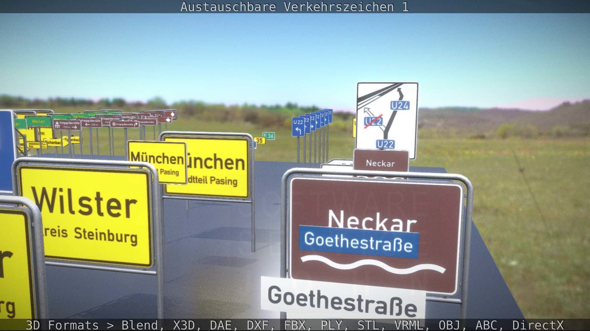 Austauschbare Verkerszeichen Low-poly 3D model_40