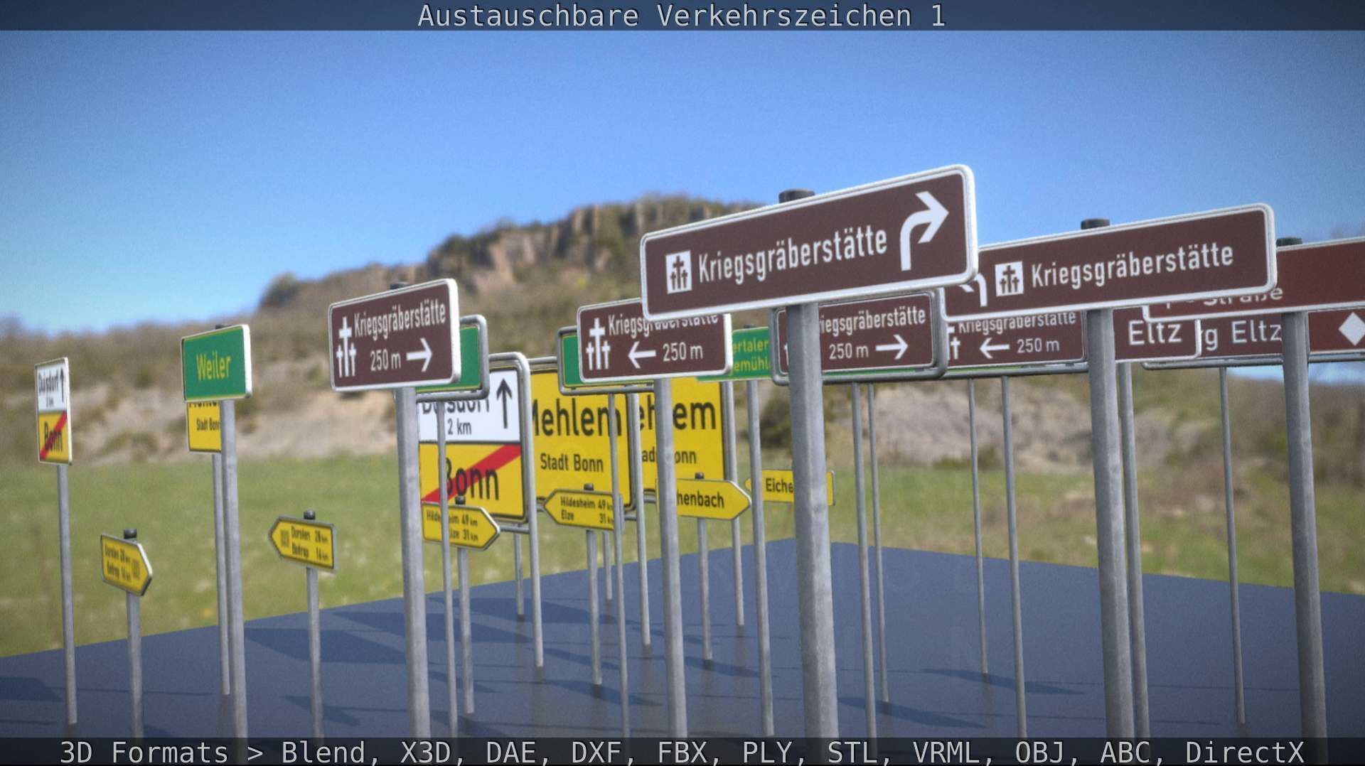 Austauschbare Verkerszeichen Low-poly 3D model_68