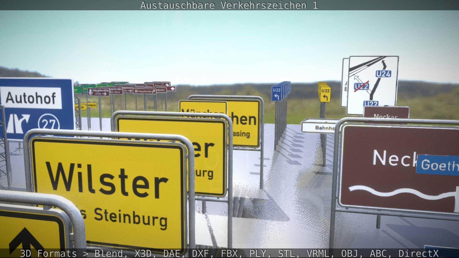 Austauschbare Verkerszeichen Low-poly 3D model_37