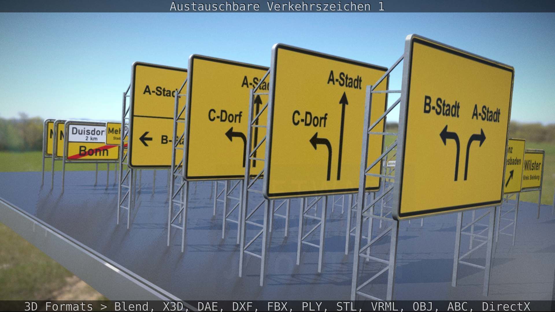 Austauschbare Verkerszeichen Low-poly 3D model_112