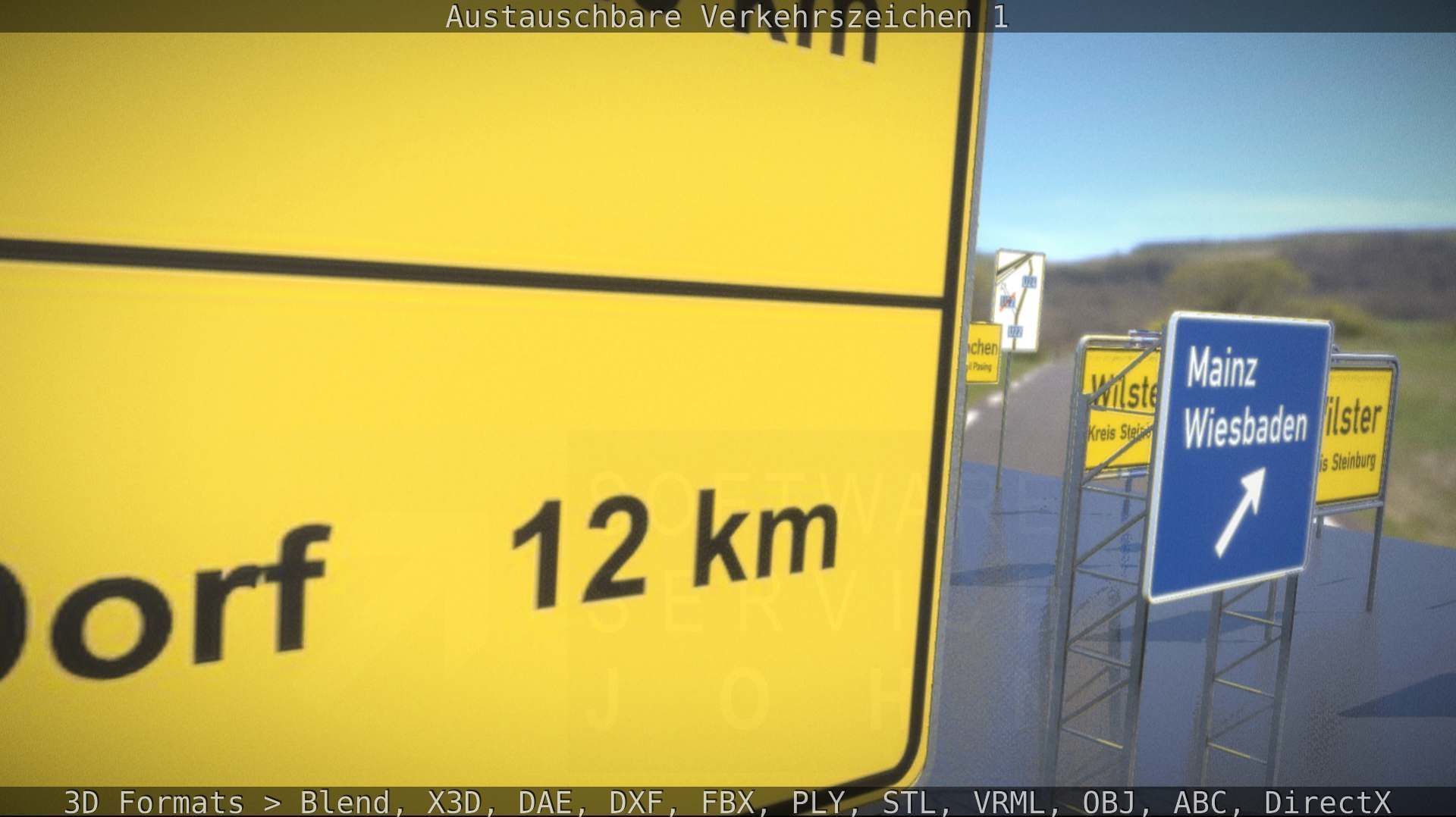 Austauschbare Verkerszeichen Low-poly 3D model_16