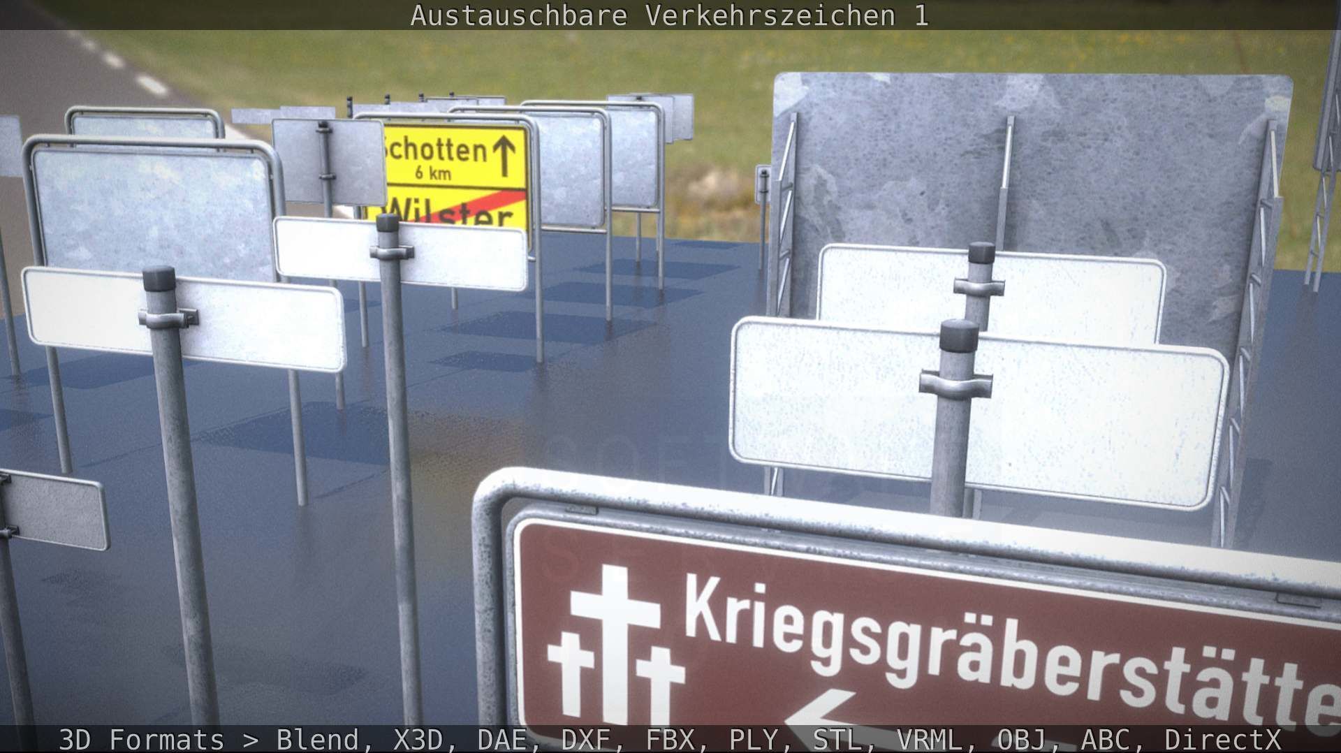 Austauschbare Verkerszeichen Low-poly 3D model_80