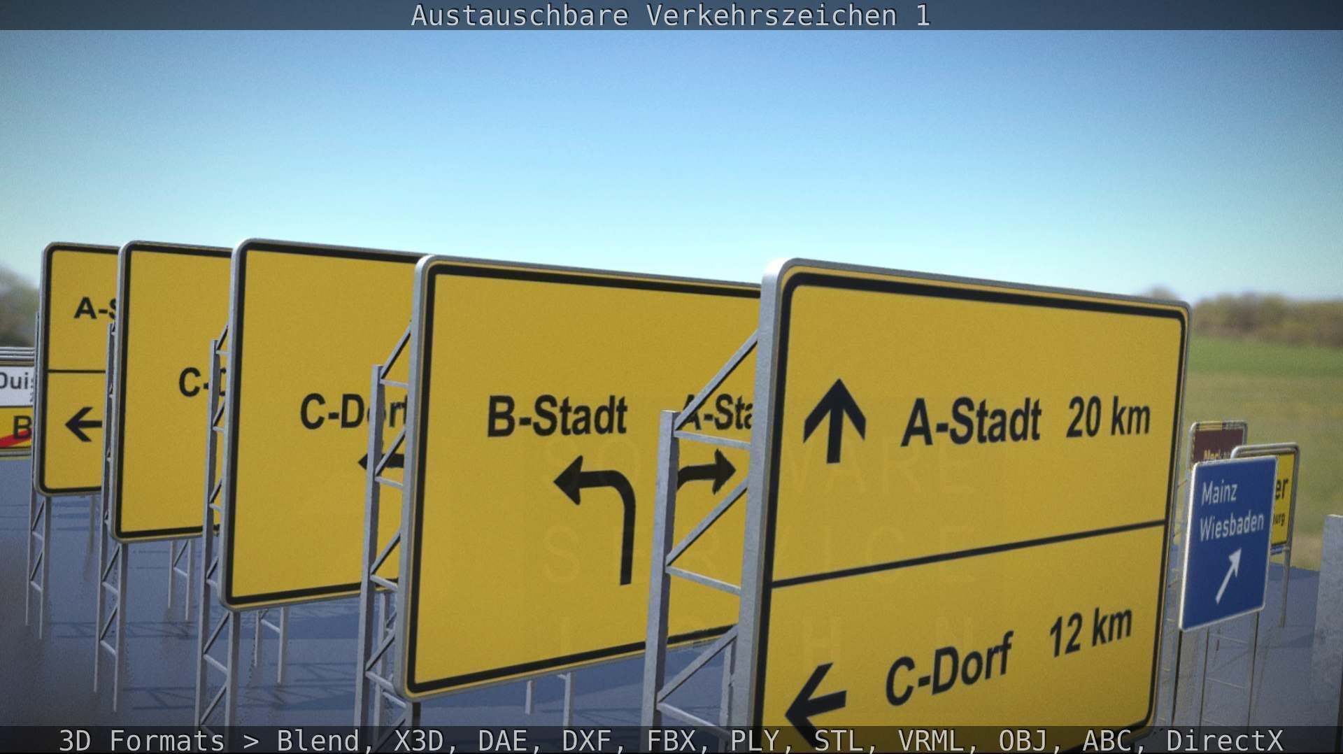 Austauschbare Verkerszeichen Low-poly 3D model_115