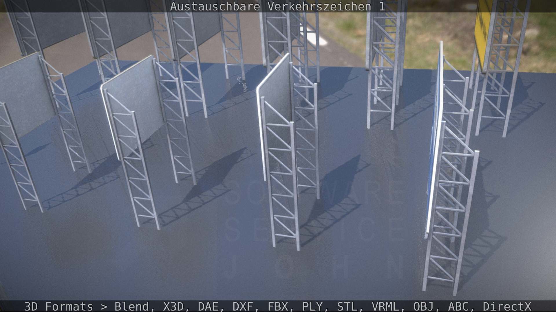 Austauschbare Verkerszeichen Low-poly 3D model_19