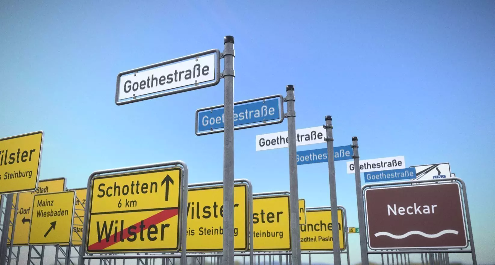 Austauschbare Verkerszeichen Low-poly 3D model_0