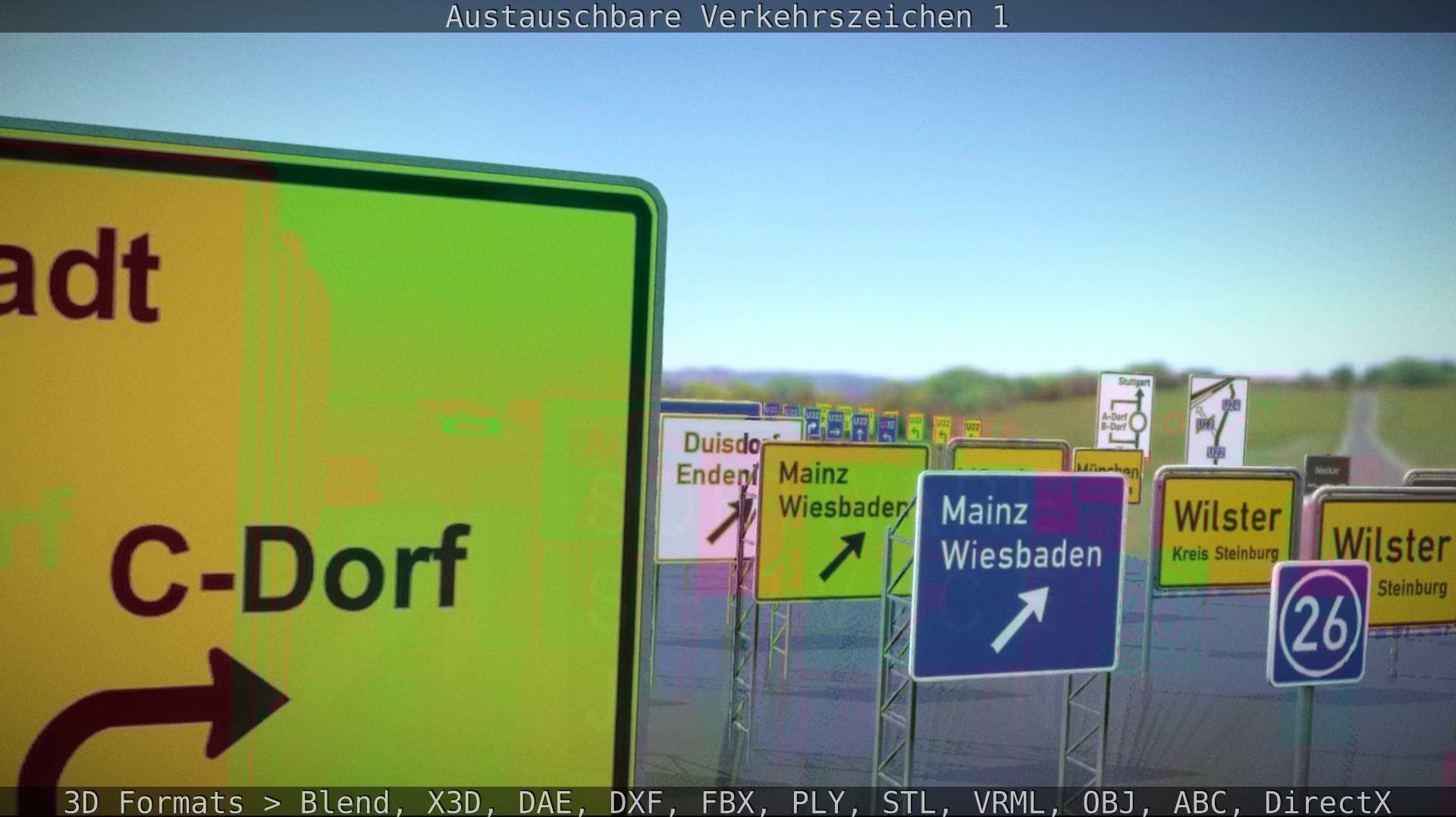 Austauschbare Verkerszeichen Low-poly 3D model_116