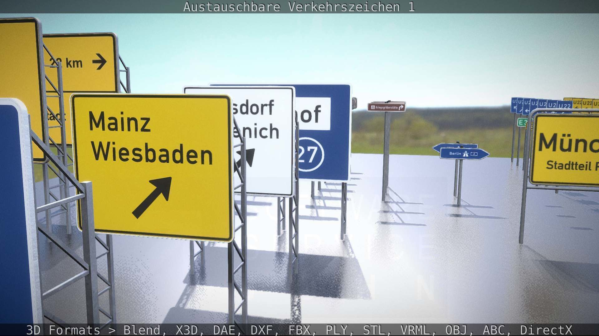 Austauschbare Verkerszeichen Low-poly 3D model_33