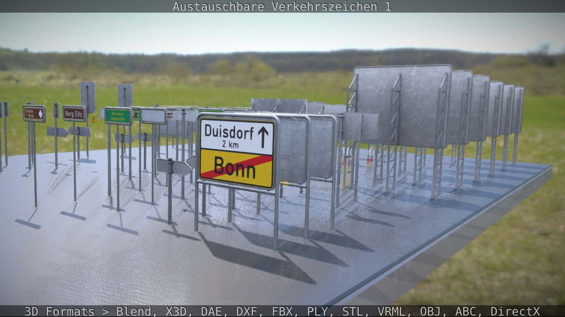 Austauschbare Verkerszeichen Low-poly 3D model_101