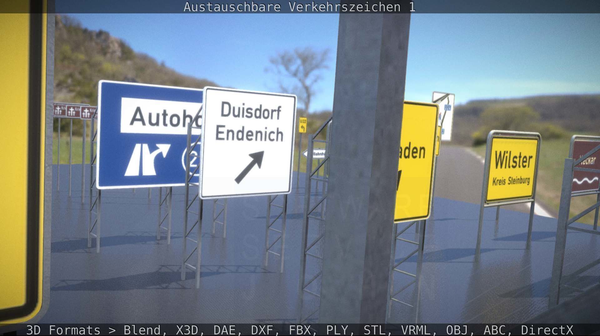 Austauschbare Verkerszeichen Low-poly 3D model_18