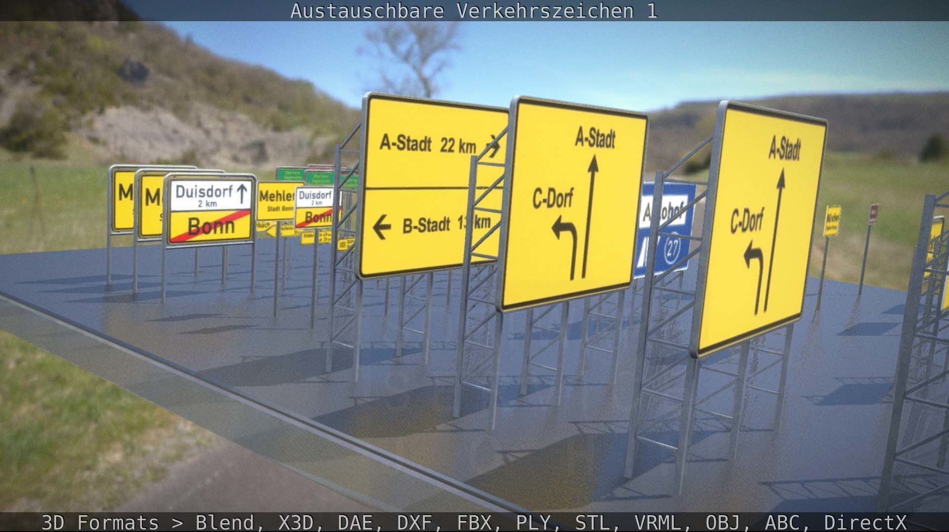 Austauschbare Verkerszeichen Low-poly 3D model_102