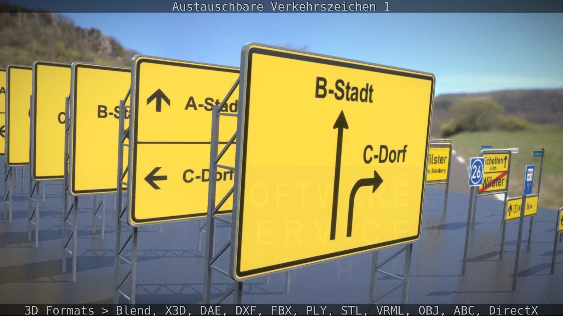 Austauschbare Verkerszeichen Low-poly 3D model_13