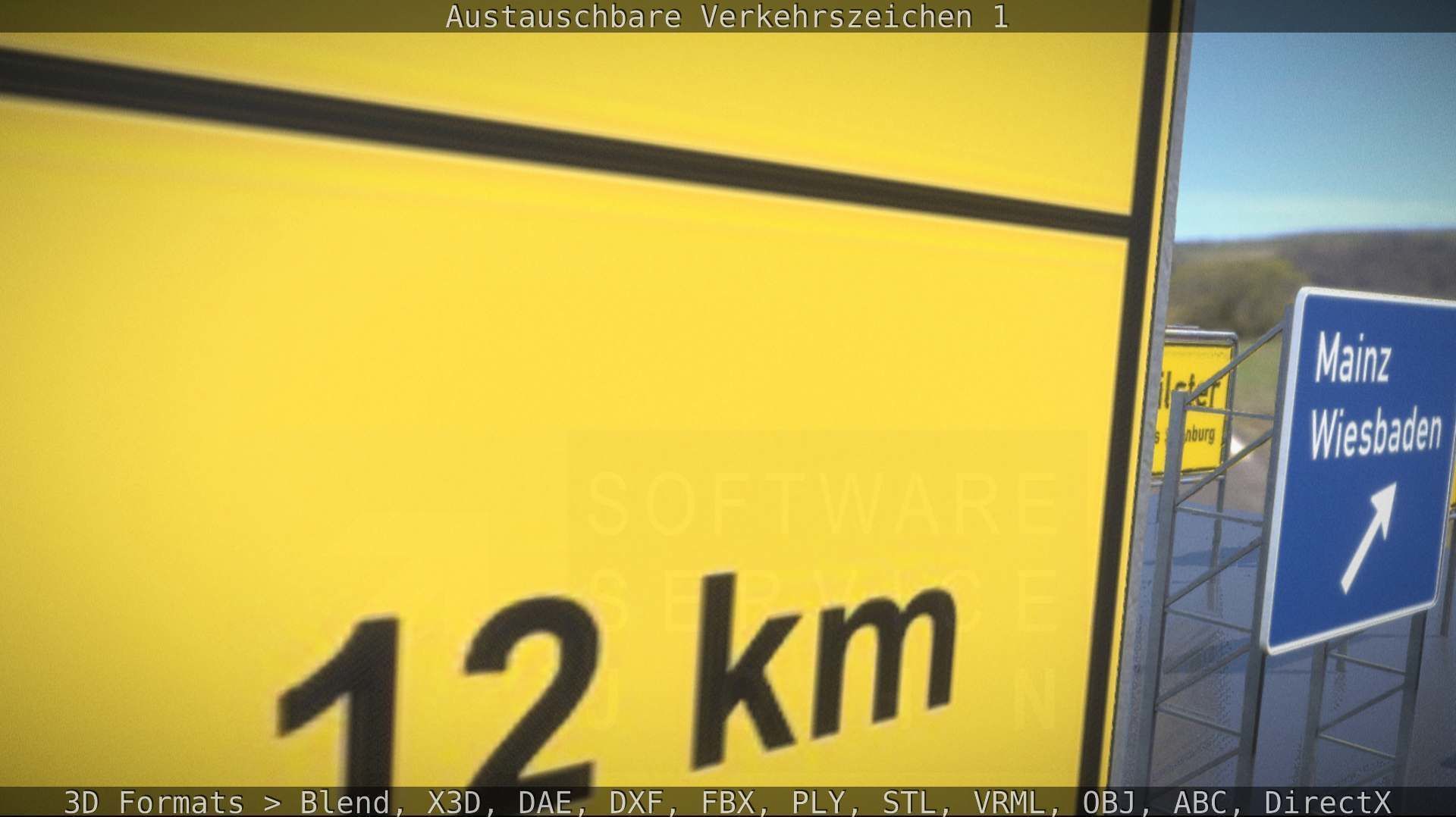 Austauschbare Verkerszeichen Low-poly 3D model_15