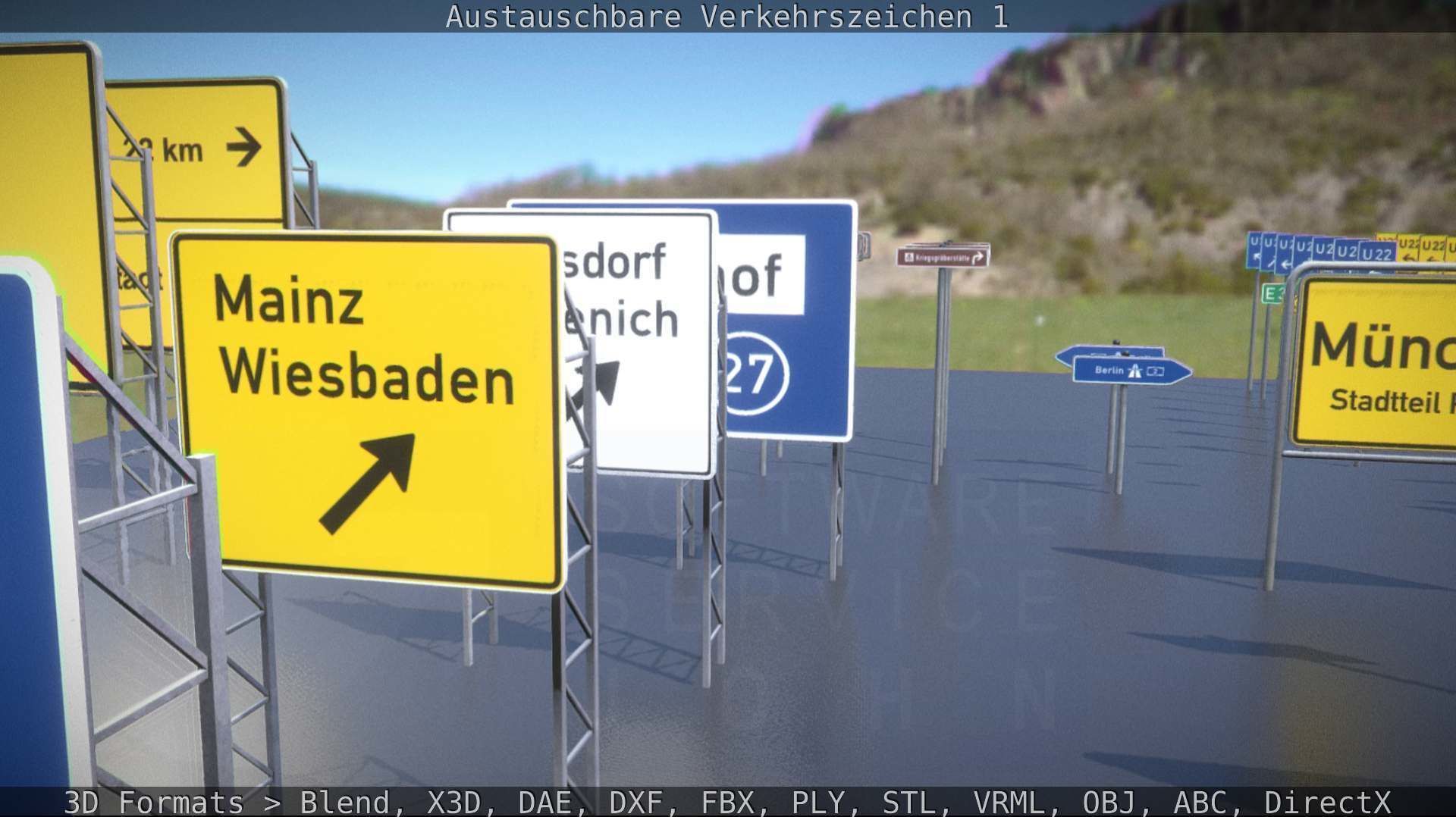 Austauschbare Verkerszeichen Low-poly 3D model_27