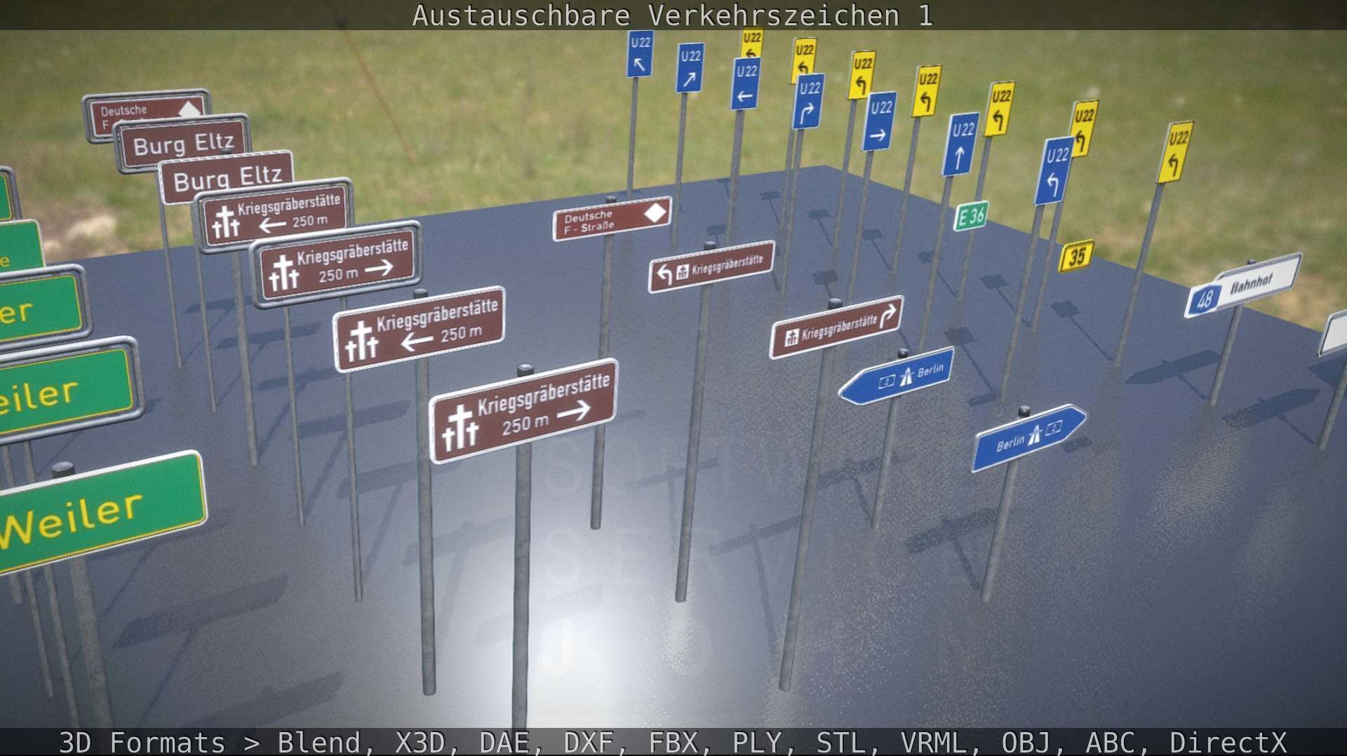 Austauschbare Verkerszeichen Low-poly 3D model_57