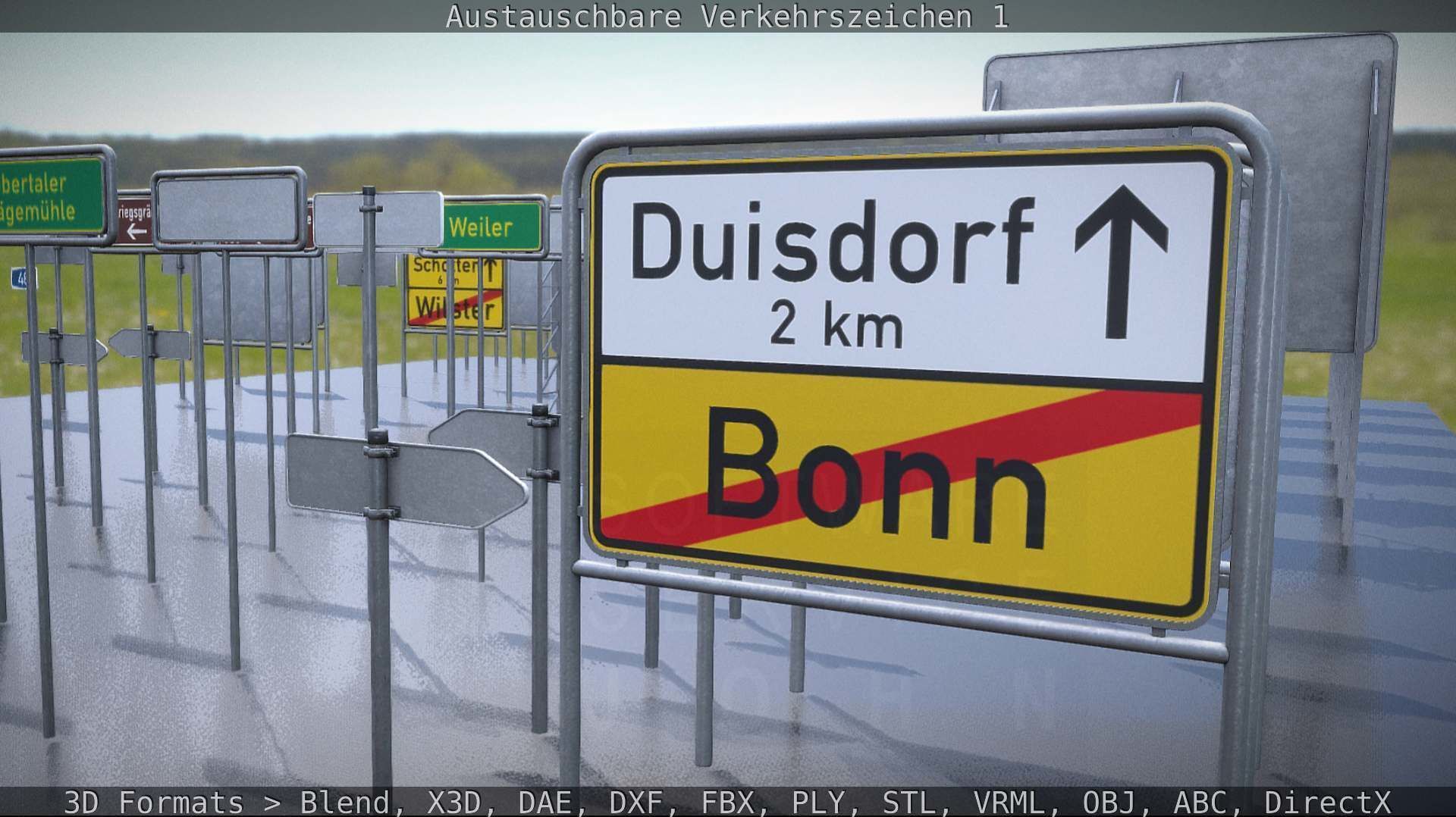 Austauschbare Verkerszeichen Low-poly 3D model_98