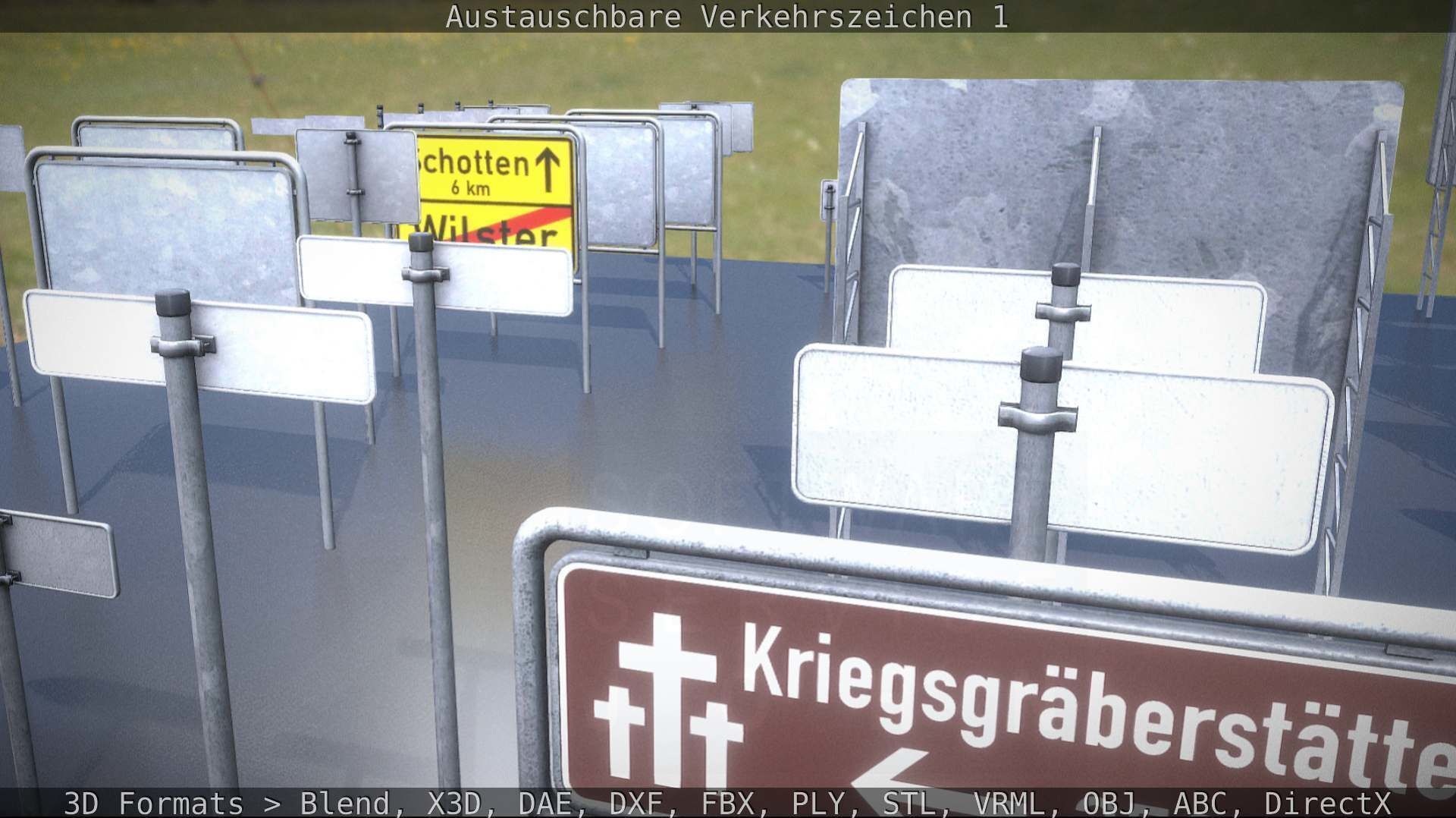 Austauschbare Verkerszeichen Low-poly 3D model_81