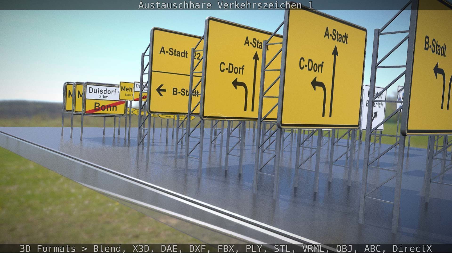 Austauschbare Verkerszeichen Low-poly 3D model_111