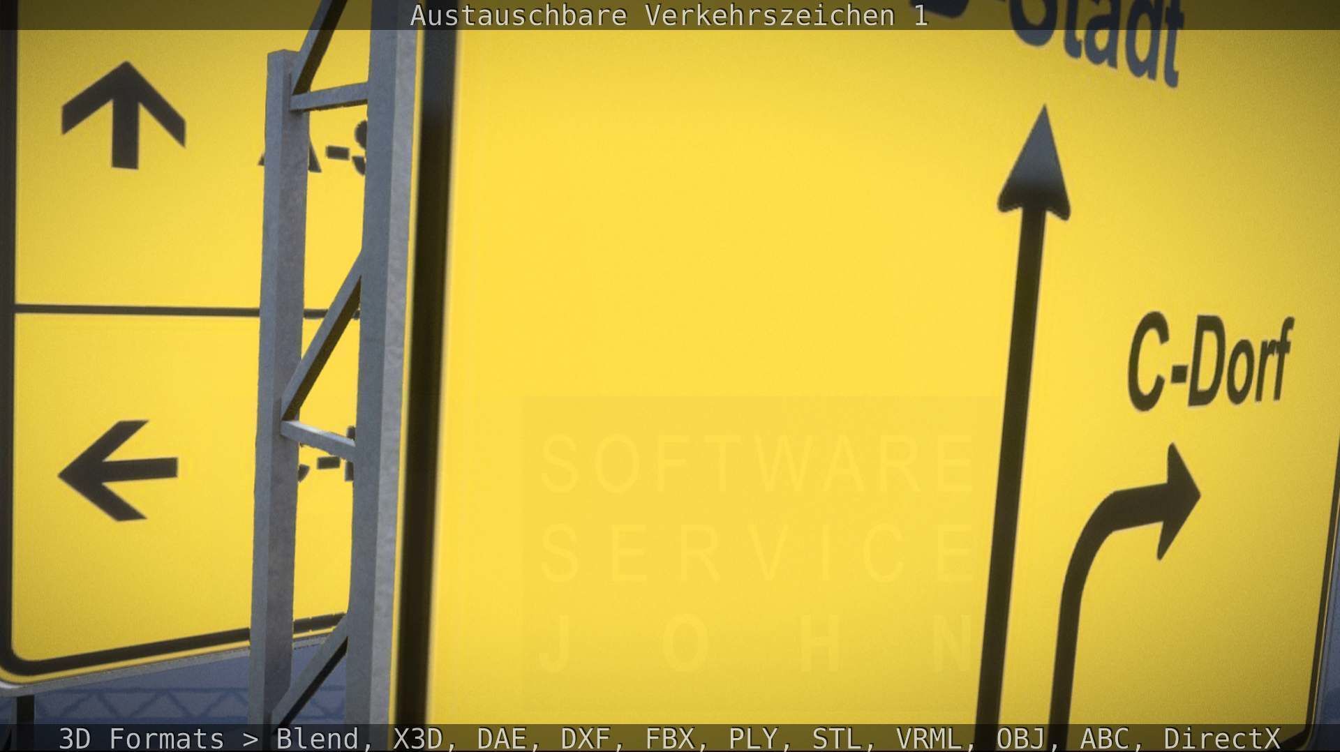 Austauschbare Verkerszeichen Low-poly 3D model_12