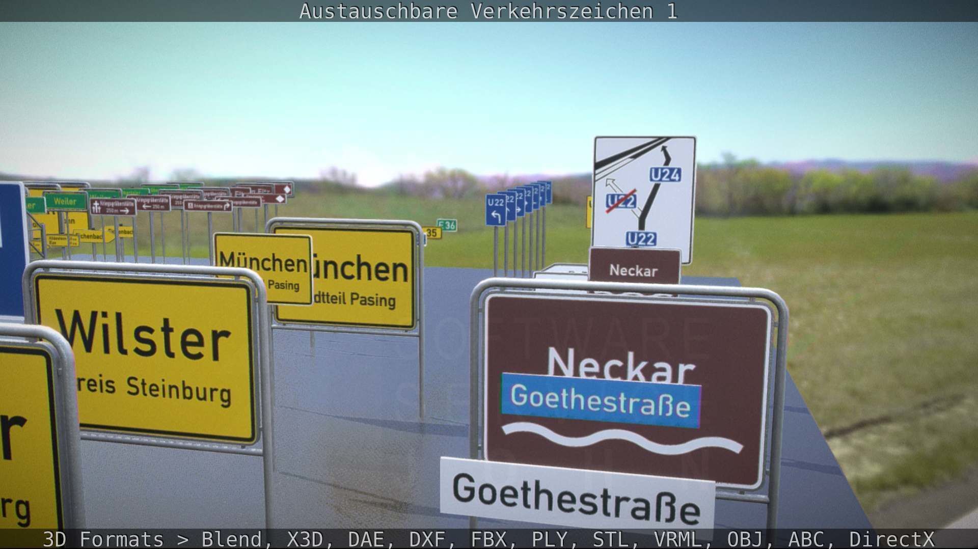 Austauschbare Verkerszeichen Low-poly 3D model_39