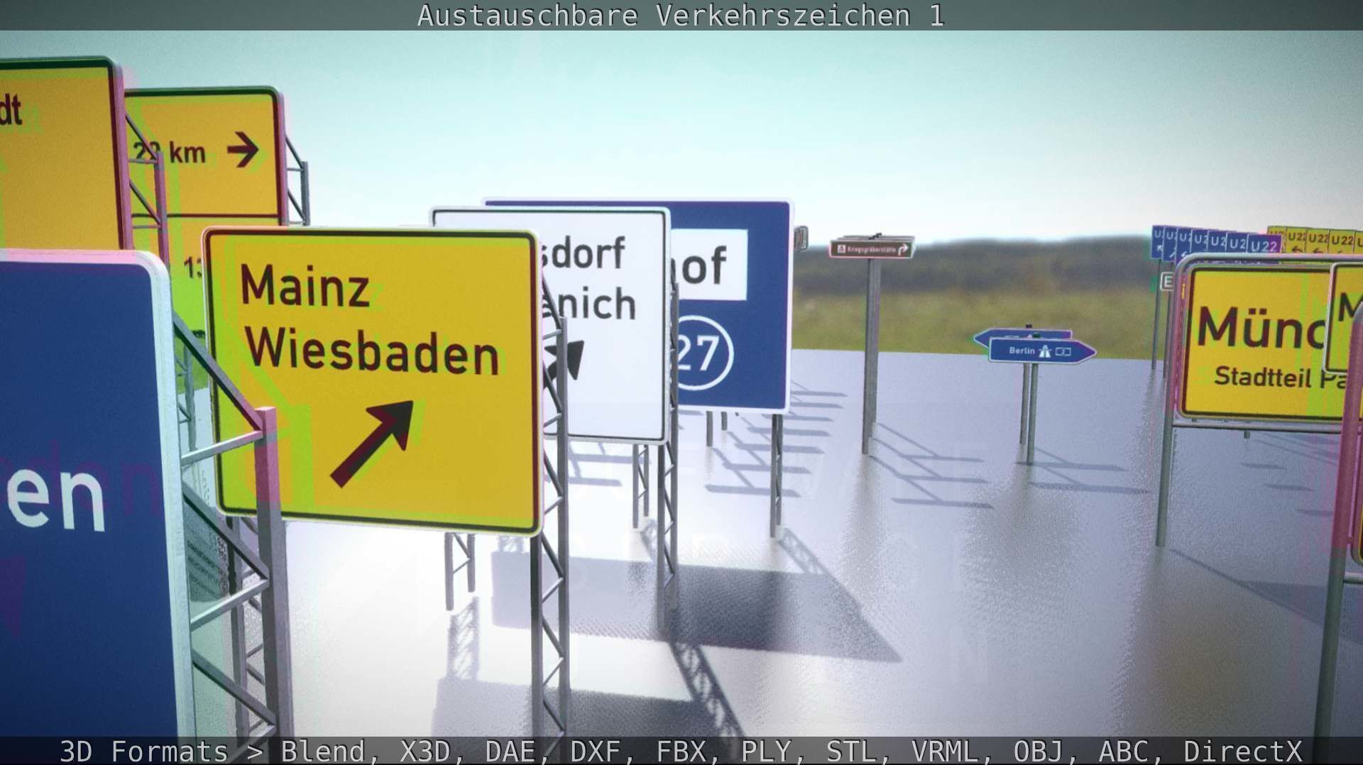 Austauschbare Verkerszeichen Low-poly 3D model_34