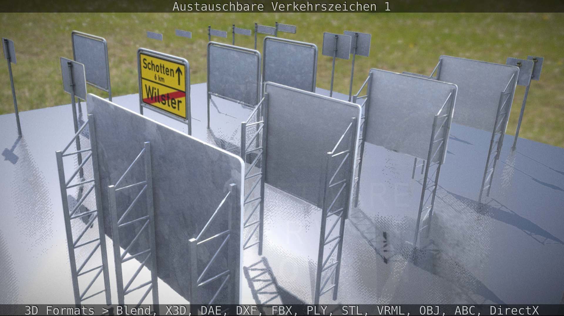 Austauschbare Verkerszeichen Low-poly 3D model_26
