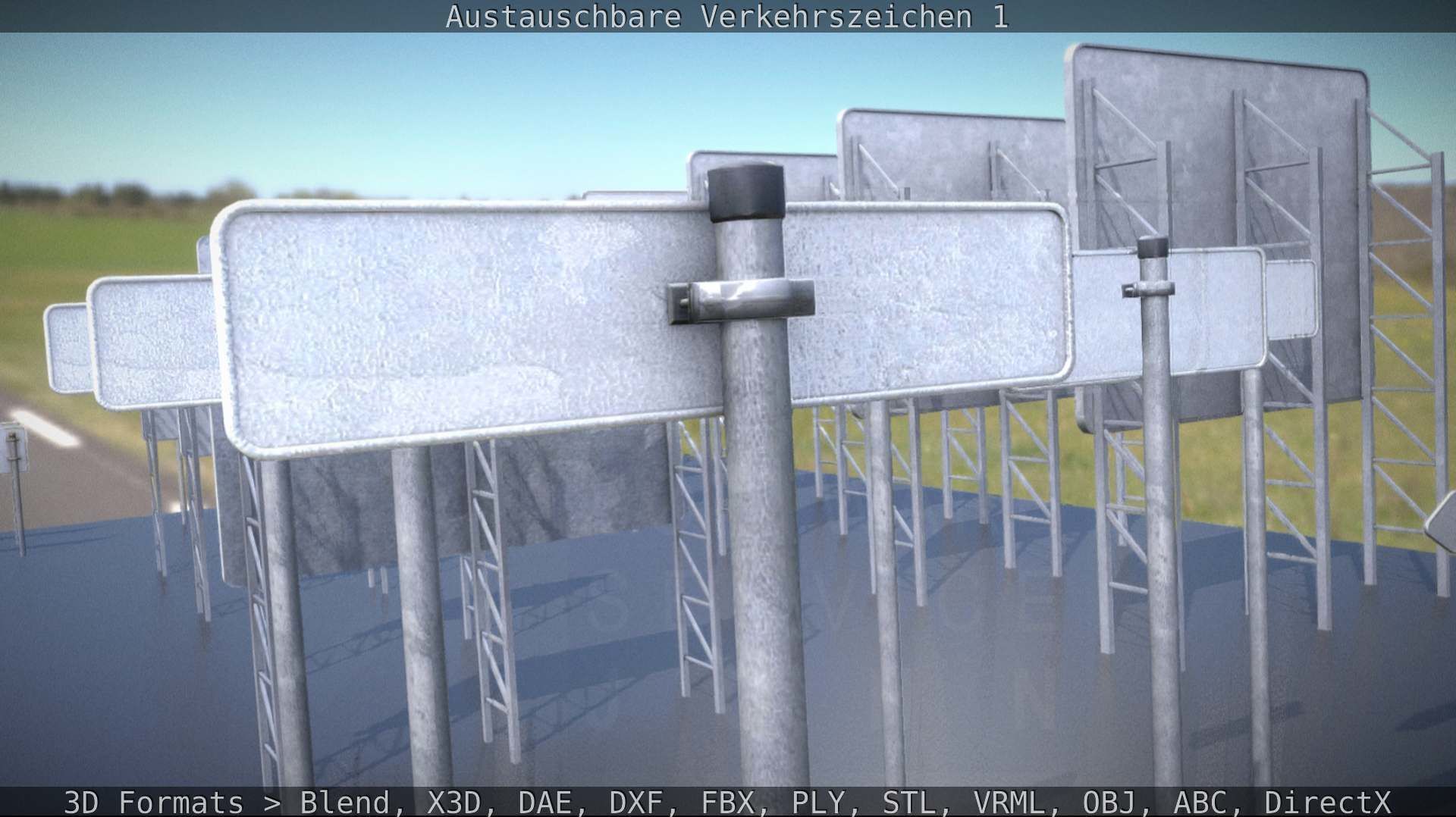 Austauschbare Verkerszeichen Low-poly 3D model_74