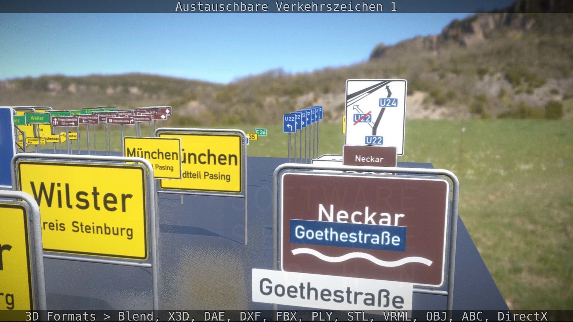 Austauschbare Verkerszeichen Low-poly 3D model_41