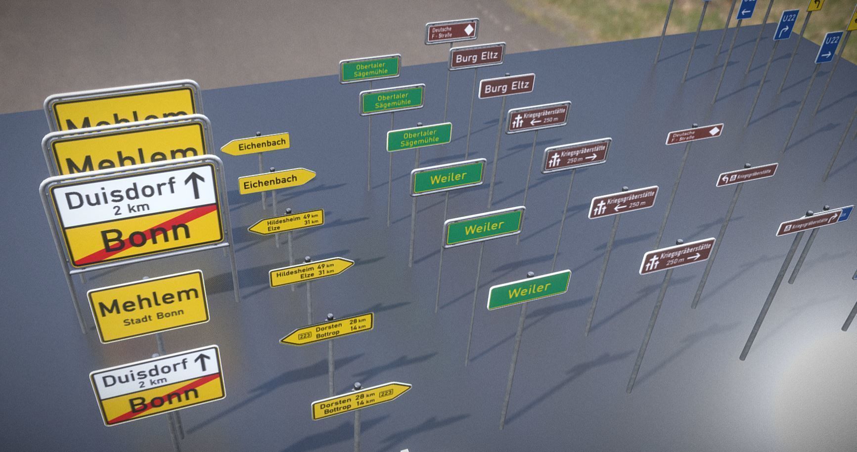 Austauschbare Verkerszeichen Low-poly 3D model_7