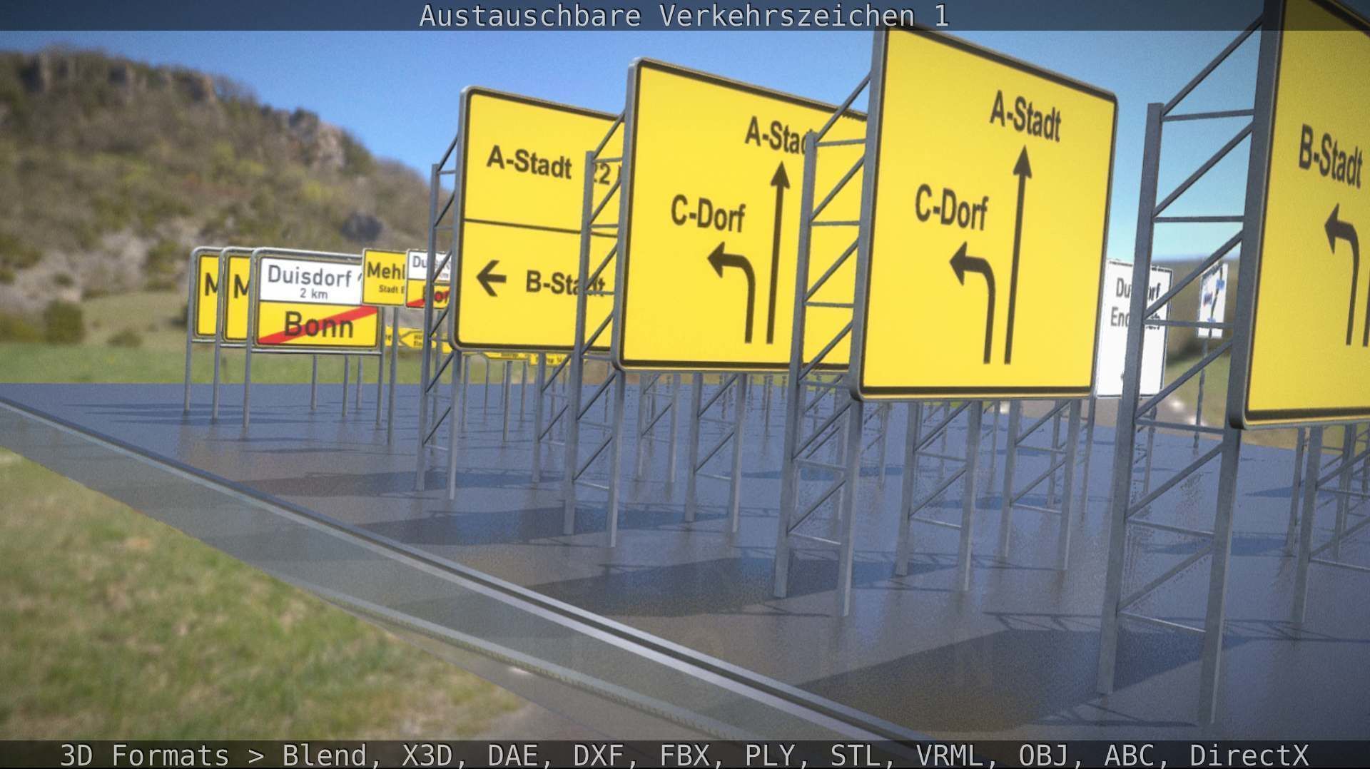 Austauschbare Verkerszeichen Low-poly 3D model_105