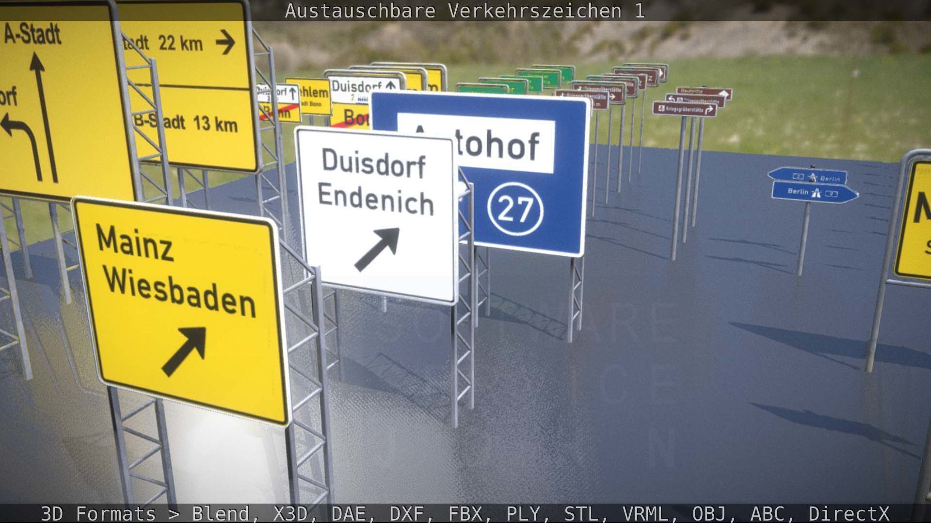 Austauschbare Verkerszeichen Low-poly 3D model_25