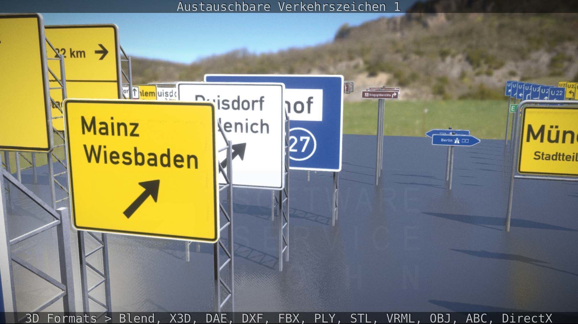 Austauschbare Verkerszeichen Low-poly 3D model_23