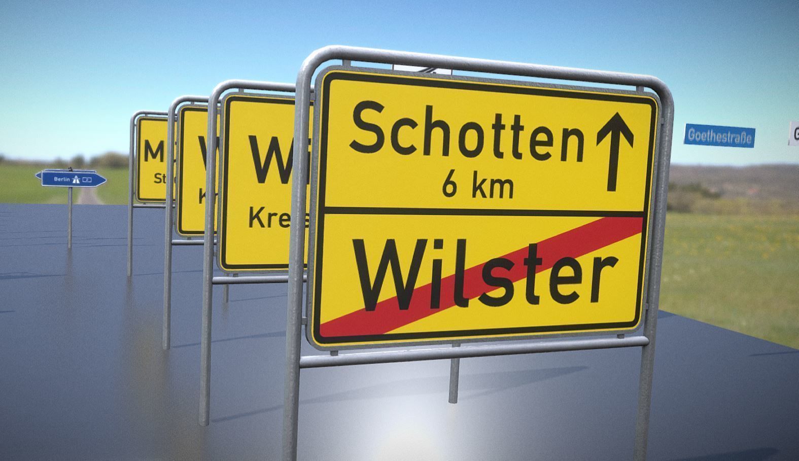 Austauschbare Verkerszeichen Low-poly 3D model_4