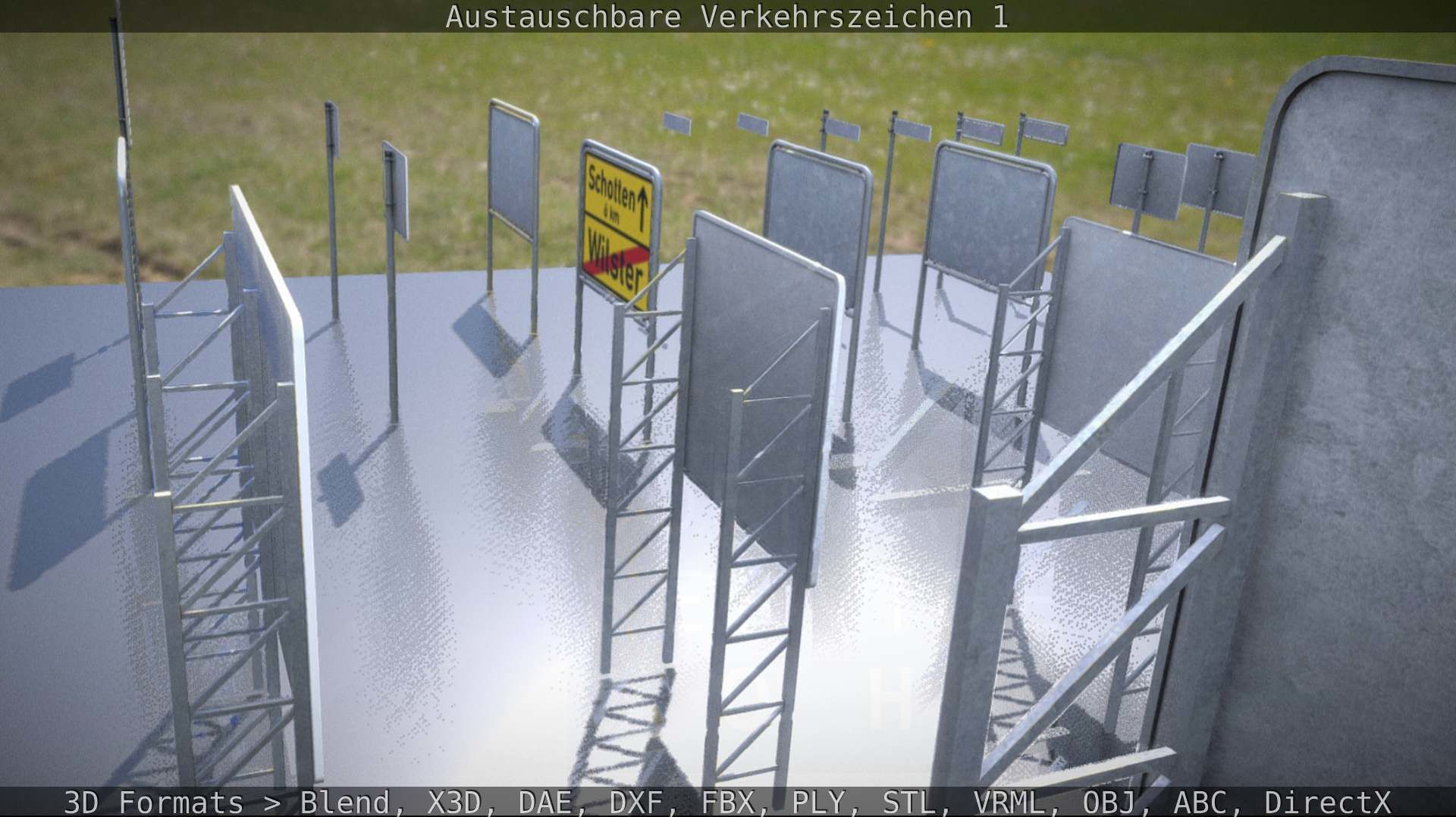 Austauschbare Verkerszeichen Low-poly 3D model_28