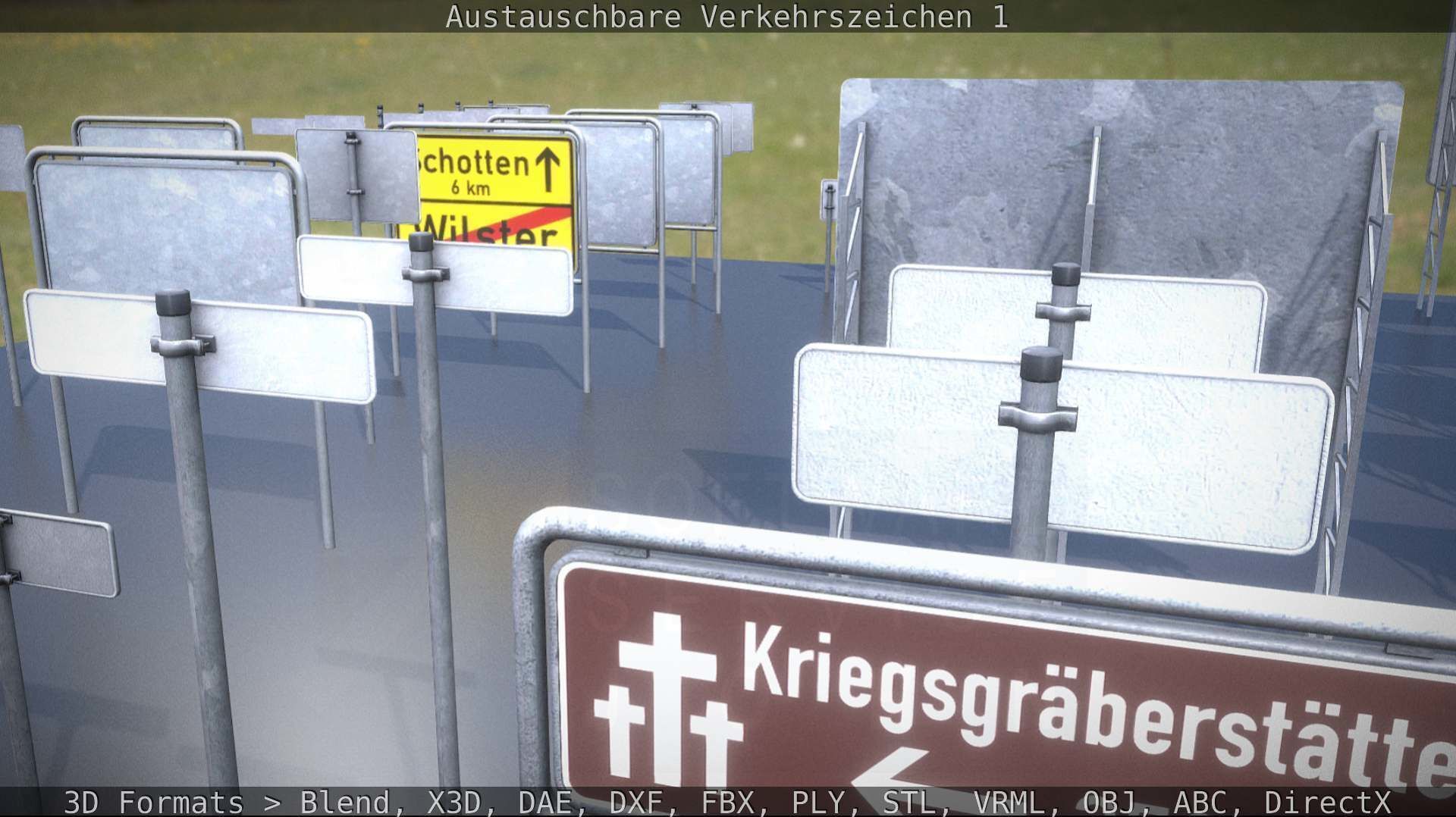 Austauschbare Verkerszeichen Low-poly 3D model_83