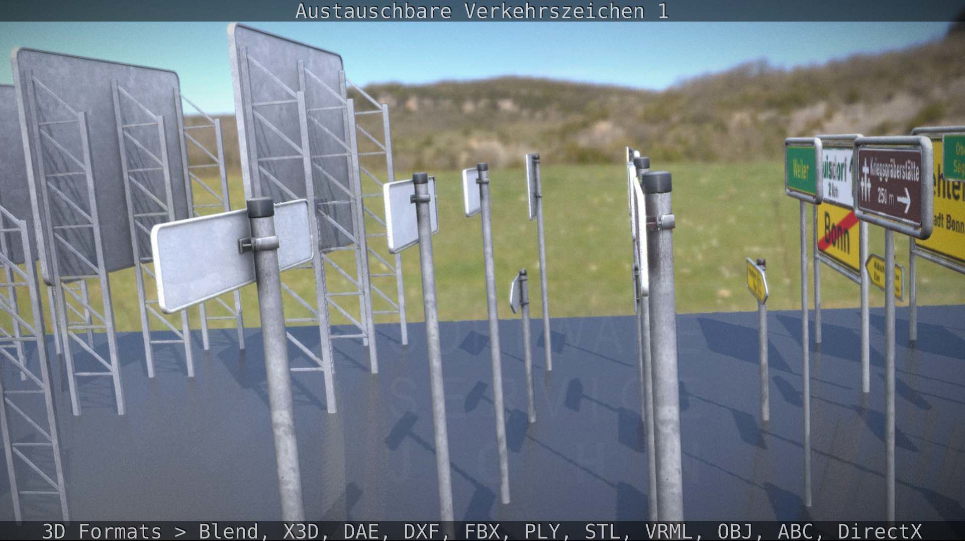 Austauschbare Verkerszeichen Low-poly 3D model_71