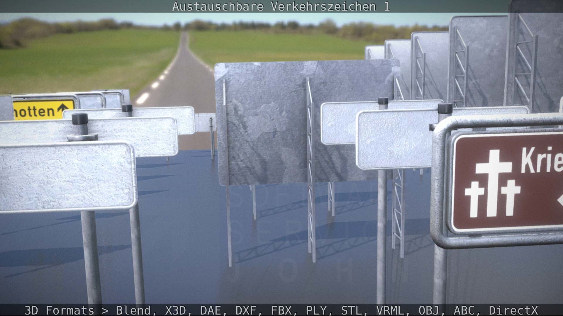 Austauschbare Verkerszeichen Low-poly 3D model_76