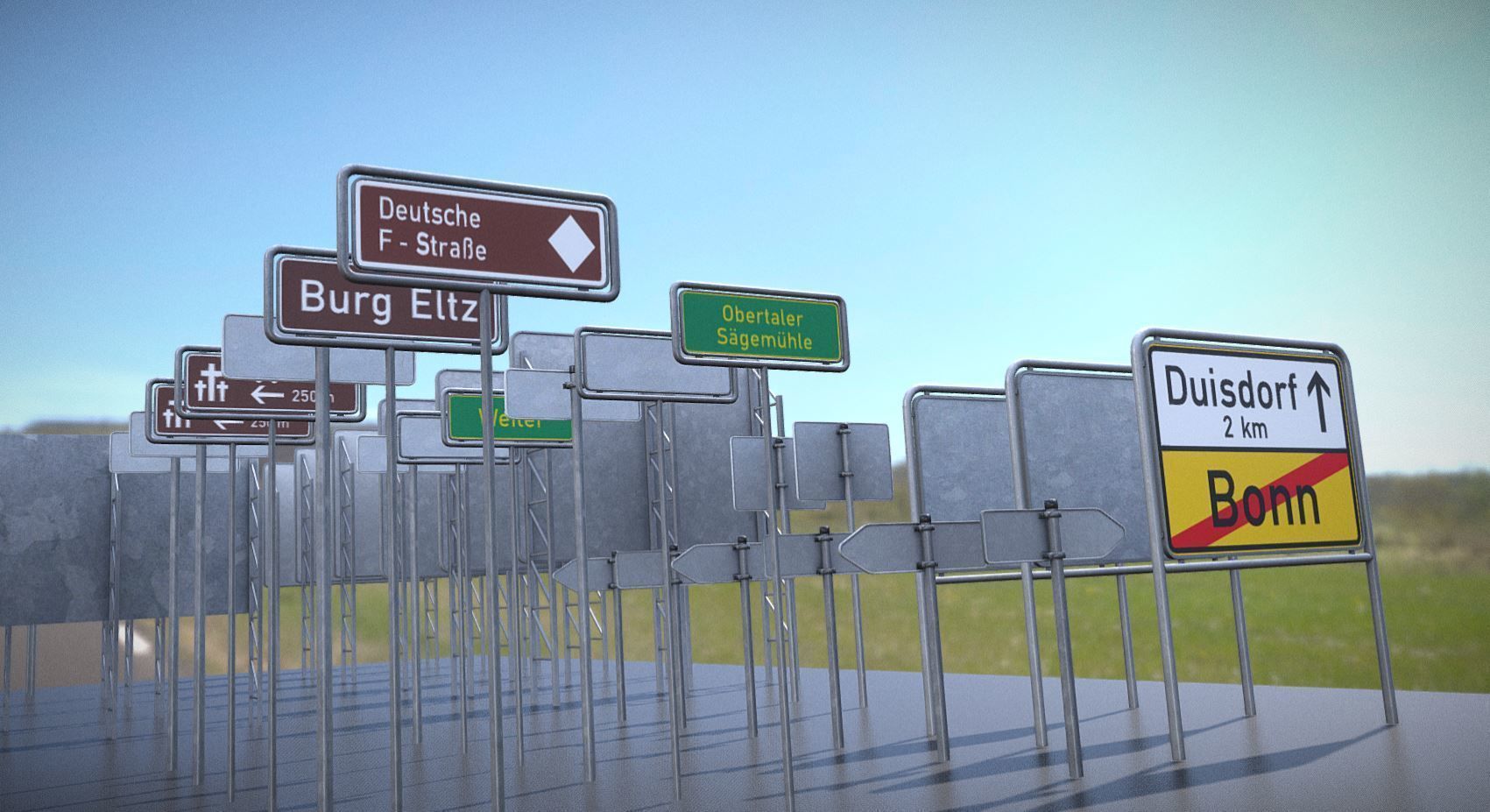 Austauschbare Verkerszeichen Low-poly 3D model_3