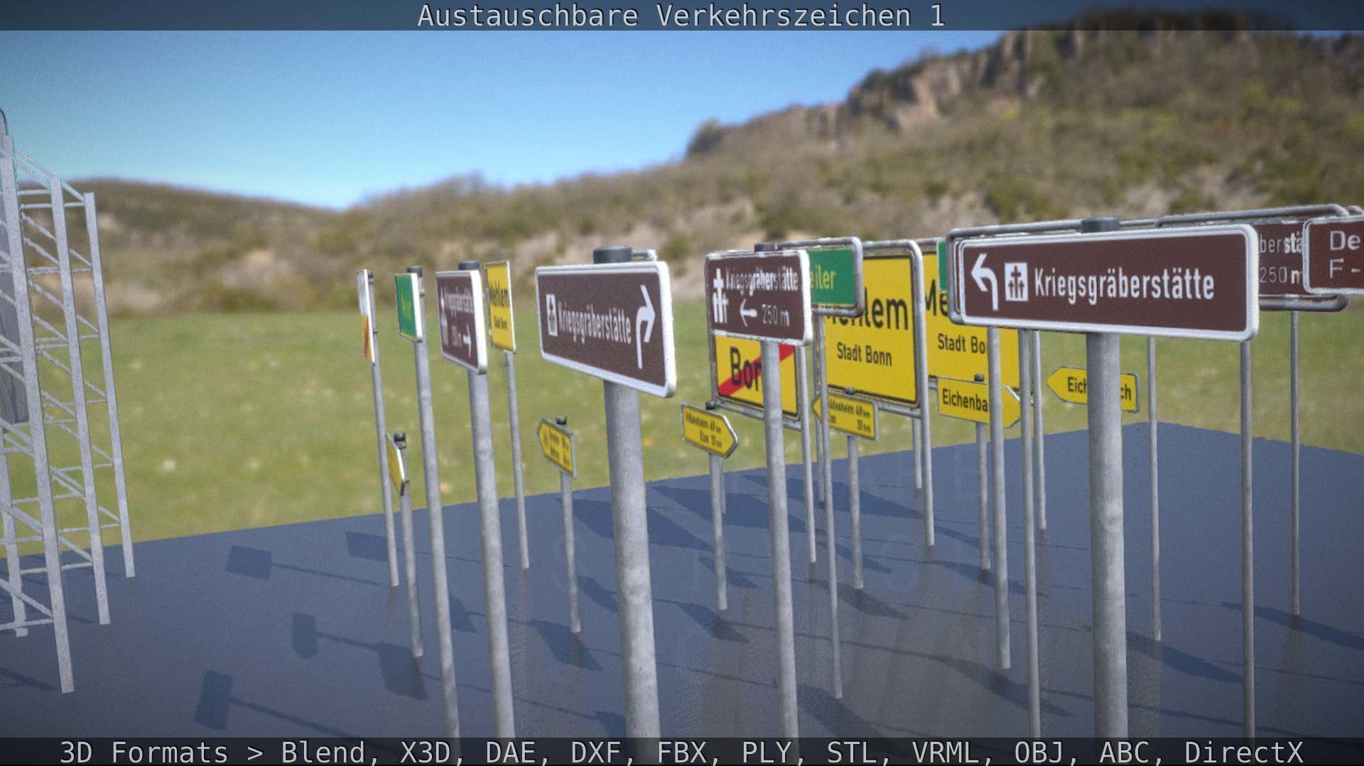 Austauschbare Verkerszeichen Low-poly 3D model_69