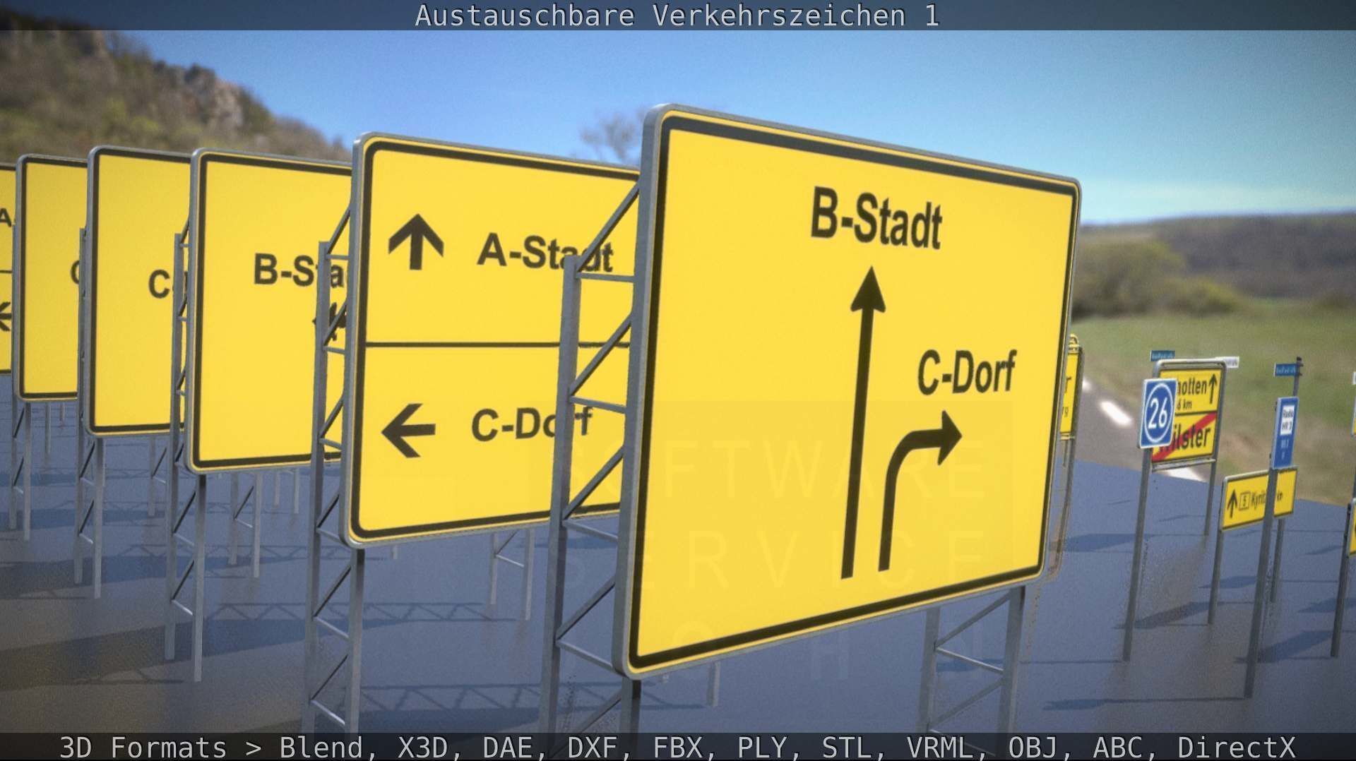 Austauschbare Verkerszeichen Low-poly 3D model_11