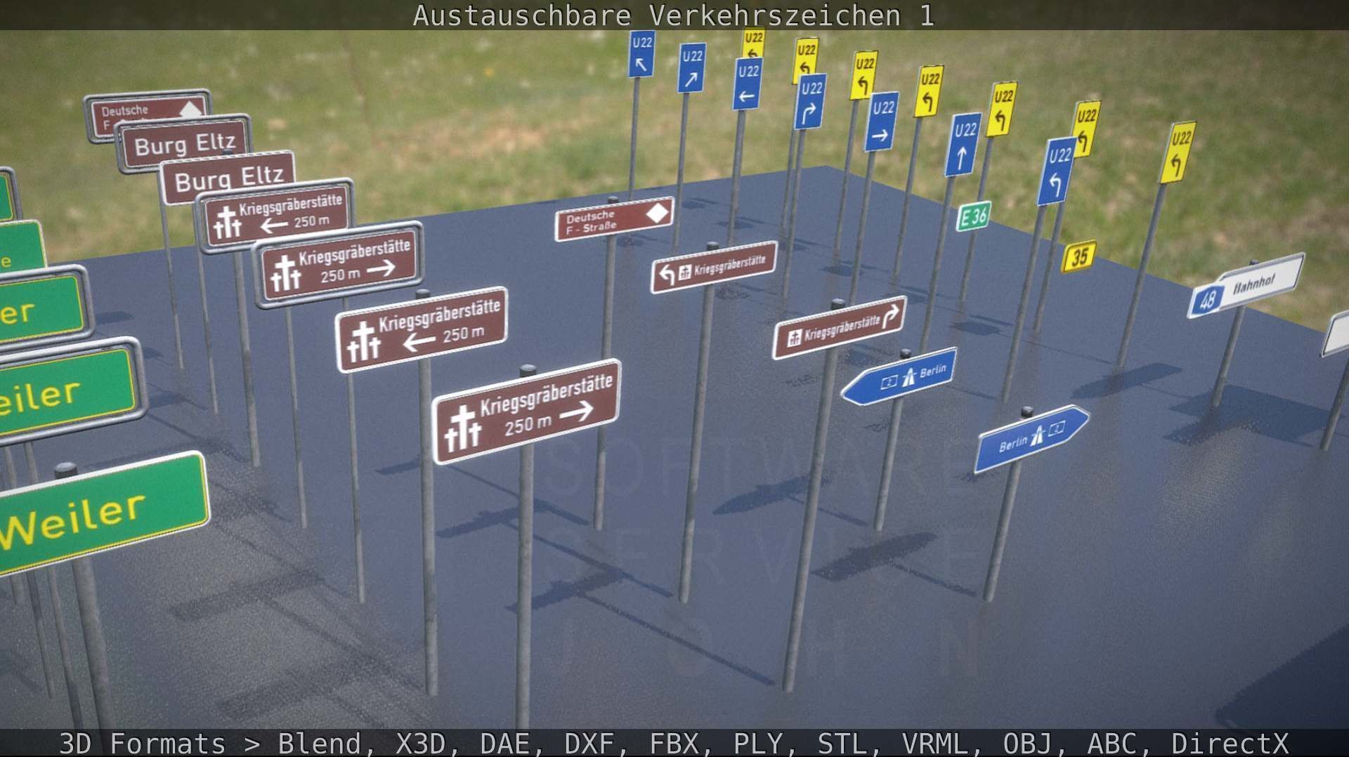 Austauschbare Verkerszeichen Low-poly 3D model_58
