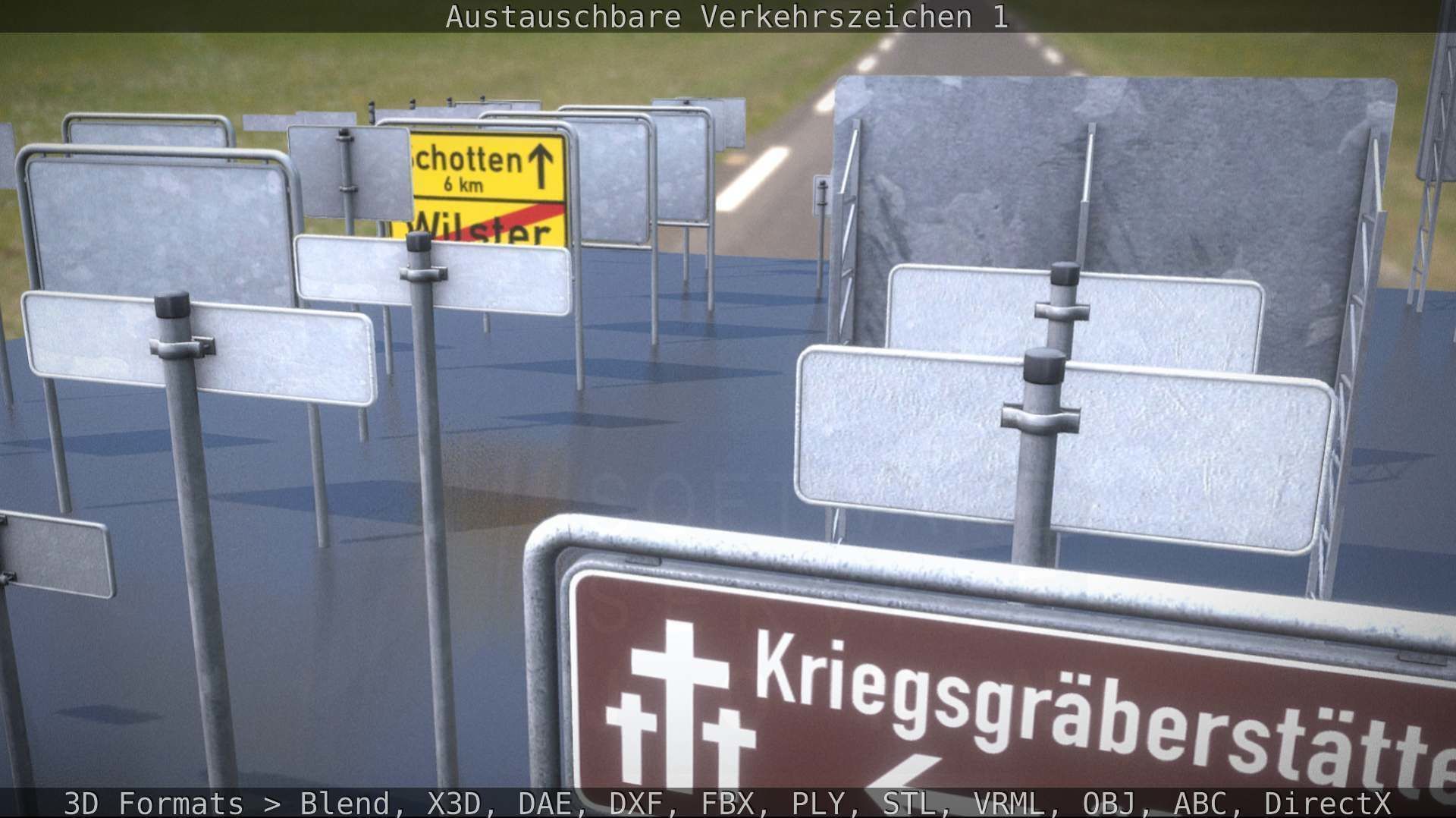 Austauschbare Verkerszeichen Low-poly 3D model_79