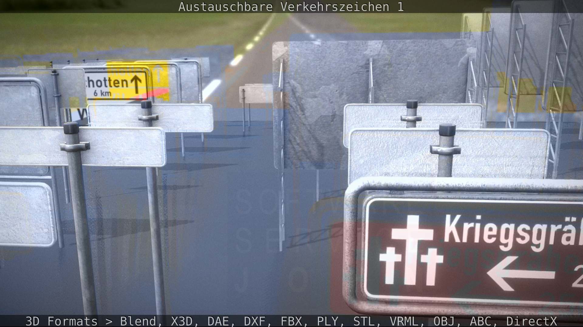 Austauschbare Verkerszeichen Low-poly 3D model_77