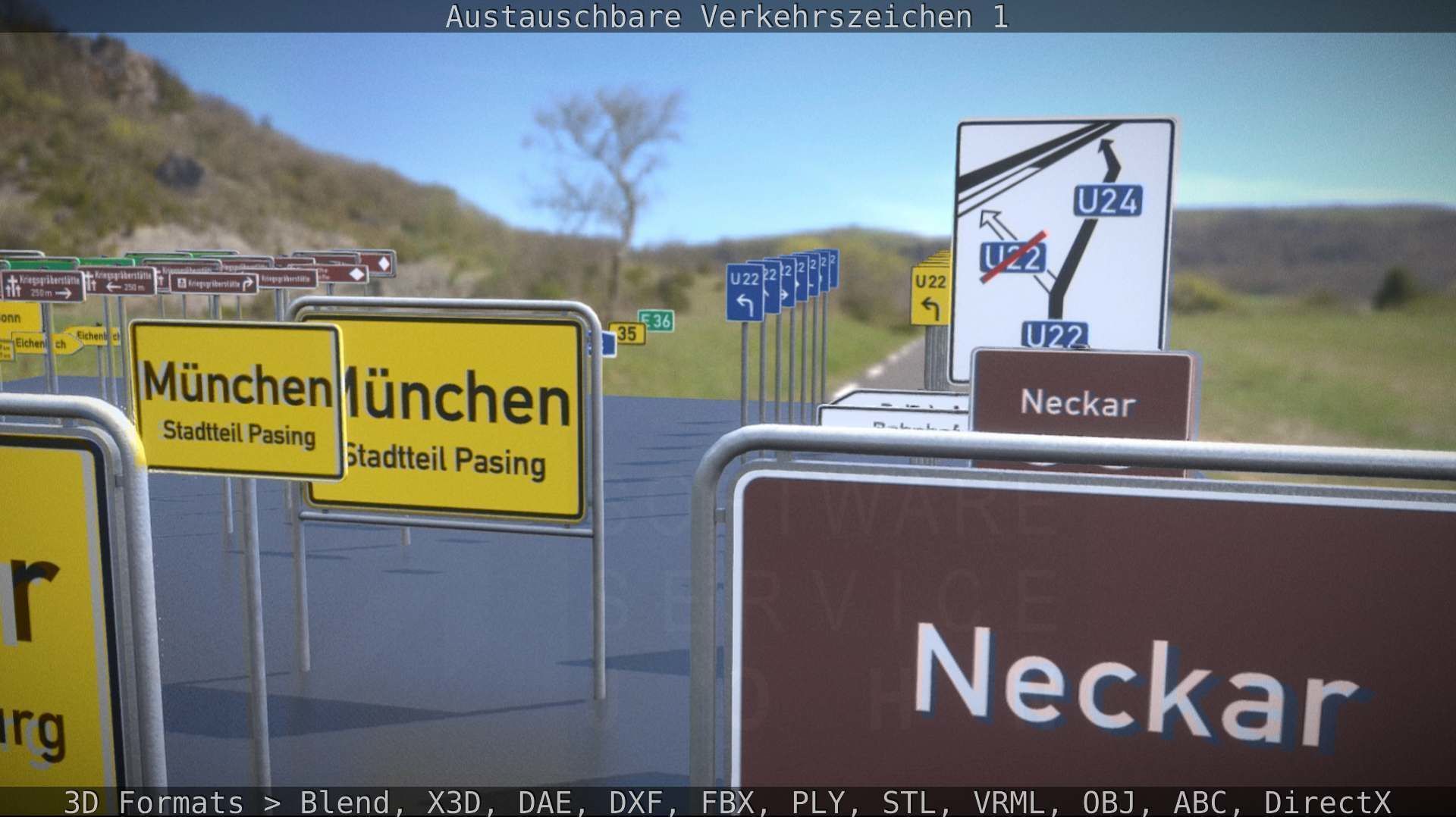 Austauschbare Verkerszeichen Low-poly 3D model_45