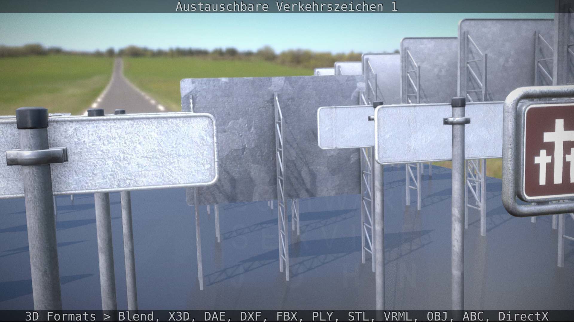 Austauschbare Verkerszeichen Low-poly 3D model_75