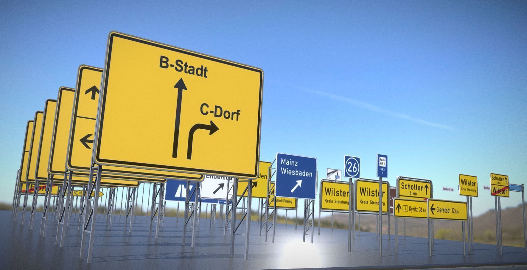 Austauschbare Verkerszeichen Low-poly 3D model_5