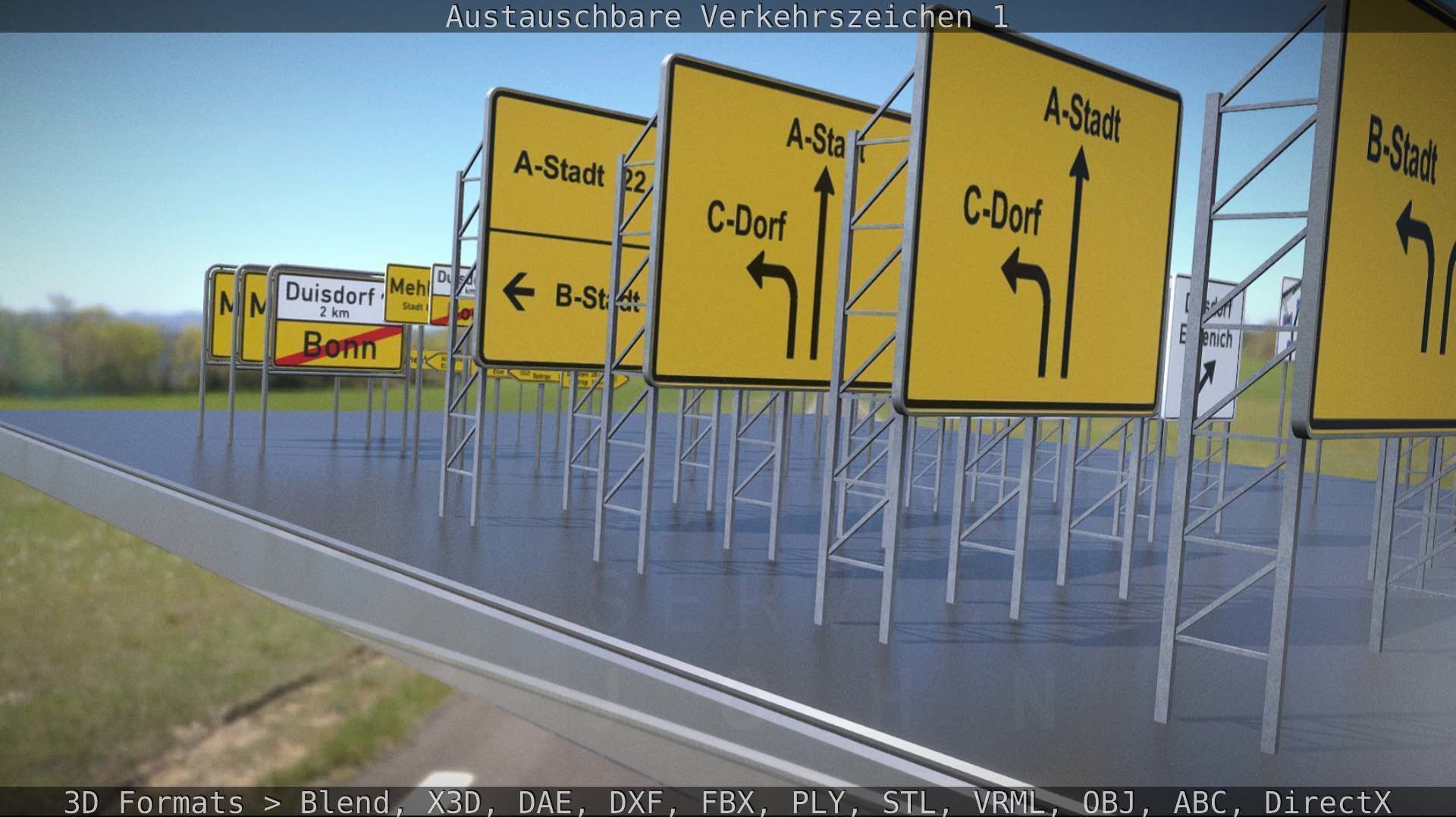 Austauschbare Verkerszeichen Low-poly 3D model_114