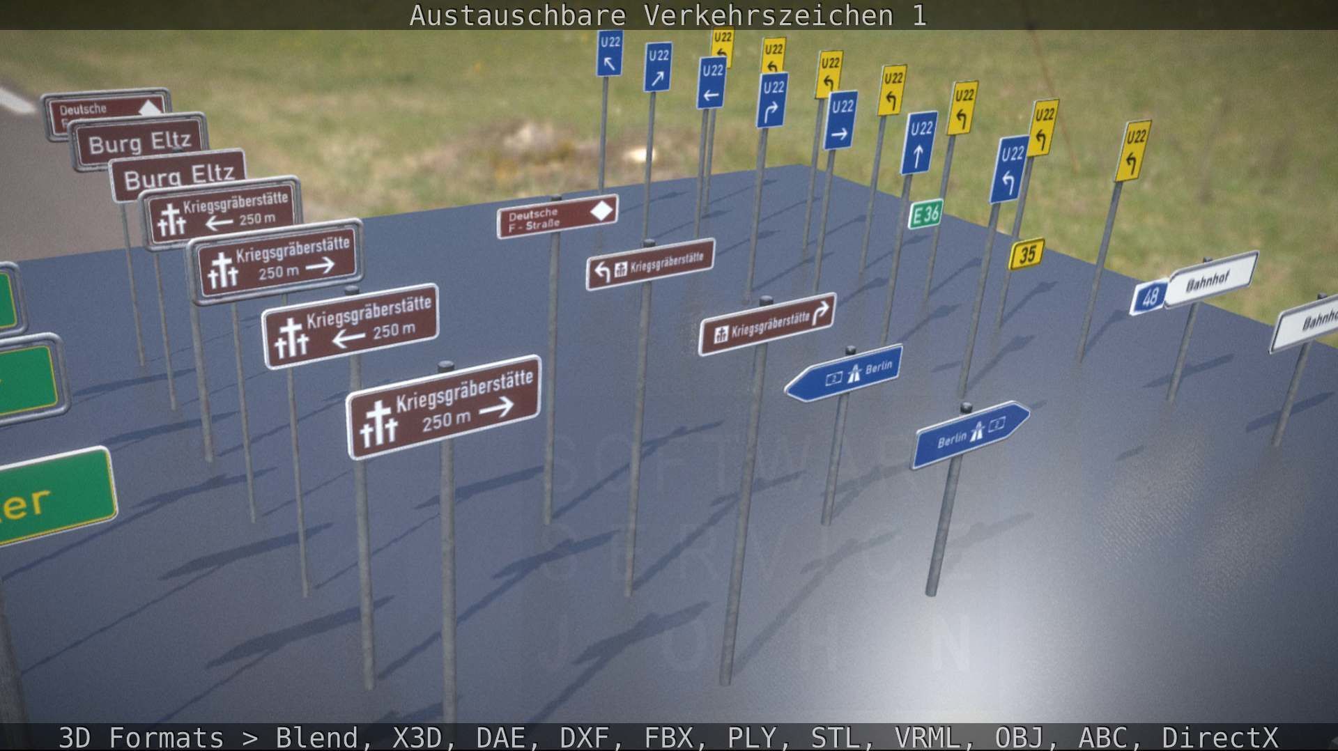 Austauschbare Verkerszeichen Low-poly 3D model_55