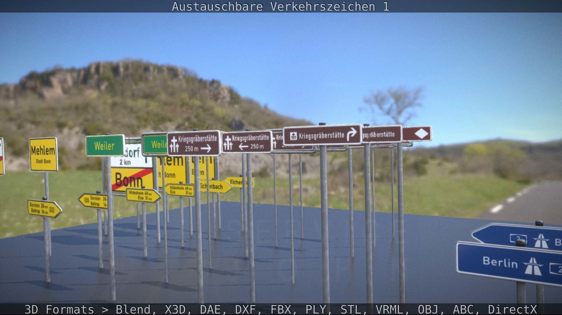 Austauschbare Verkerszeichen Low-poly 3D model_63